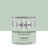 Peinture murs, plafonds et boiseries Velours de peinture vert celadon Libéron 0,5L