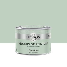 Peinture murs, plafonds et boiseries Velours de peinture vert celadon Libéron 125 ml