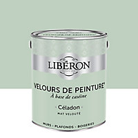 Peinture murs, plafonds et boiseries Velours de peinture vert celadon Liberon 2,5L