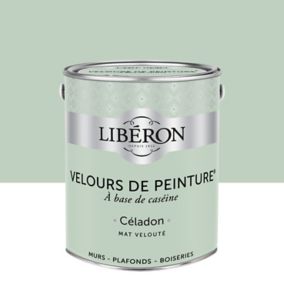 Peinture murs, plafonds et boiseries Velours de peinture vert celadon Libéron 2,5L