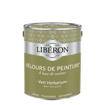 Peinture murs, plafonds et boiseries Velours de peinture vert herbarium Libéron 2,5L