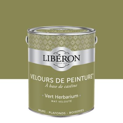 Peinture murs, plafonds et boiseries Velours de peinture vert herbarium Libéron 2,5L