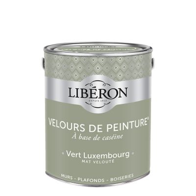 Peinture murs, plafonds et boiseries Velours de peinture vert Luxembourg Libéron 2,5L