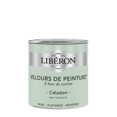 Peinture murs, plafonds et boiseries vert céladon Libéron Velours de peinture 0.5 L