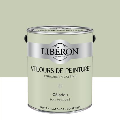 Peinture murs, plafonds et boiseries vert céladon Libéron Velours de peinture 2.5 L
