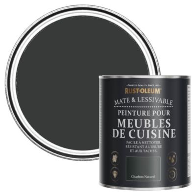 Peinture Noire pour Meubles de Cuisine, Mat - RUST-OLEUM - Charbon Naturel 750ml