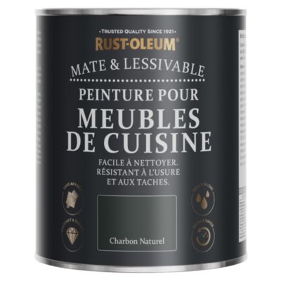 Peinture Noire pour Meubles de Cuisine, Mat - RUST-OLEUM - Charbon Naturel 750ml