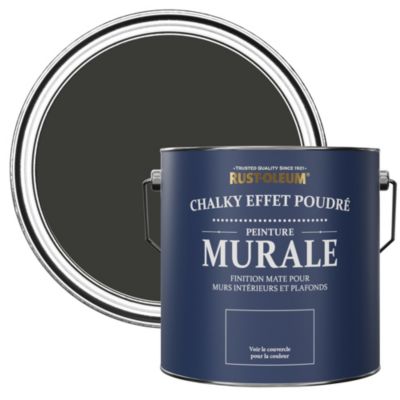 Peinture Noire pour Murs et Plafonds mat profond Chalky - RUST-OLEUM - Magie noire 2,5L