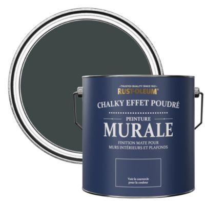Peinture Noire pour Murs et Plafonds mat profond Chalky - RUST-OLEUM - Sable Noir 2,5 L