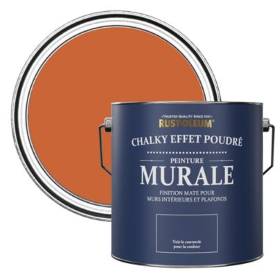 Peinture Orange pour Murs et Plafonds mat profond Chalky - RUST-OLEUM - Thé Chaï 2,5 L