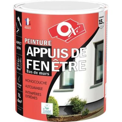 Peinture - OXI - Appuis fenêtre - 1 L - Blanc - Monocouche - Ecolabel