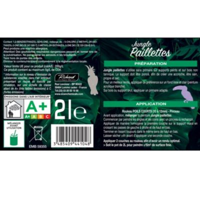 Peinture pailletée Jungle Paillettes Richard cacatoes gris 2 L