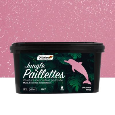 Peinture pailletée Jungle Paillettes Richard dauphin rose 2 L