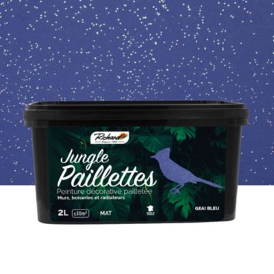 Peinture pailletée Jungle Paillettes Richard geai bleu 2 L
