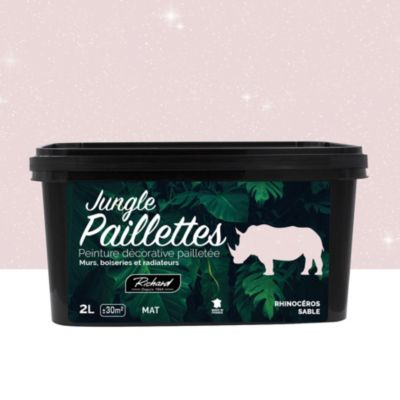 Peinture pailletée Jungle Paillettes Richard rhinocéros sable 2 L