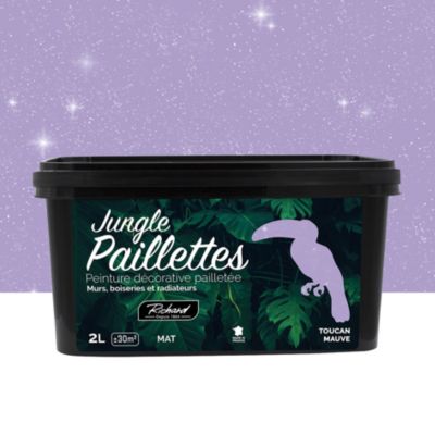 Peinture pailletée Jungle Paillettes Richard toucan mauve 2 L