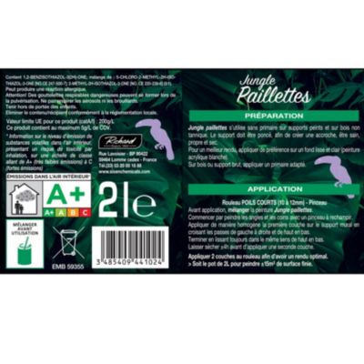 Peinture pailletée Jungle Paillettes Richard toucan mauve 2 L