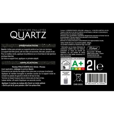 Peinture pailletée texturée effet intense Quartz Richard pour murs boiseries et radiateurs jaspe 2L