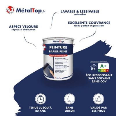 Peinture Papier Peint - Noir signalisation - RAL 9017 - 5 L - Métaltop