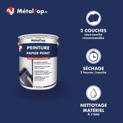 Peinture Papier Peint - Noir signalisation - RAL 9017 - 5 L - Métaltop