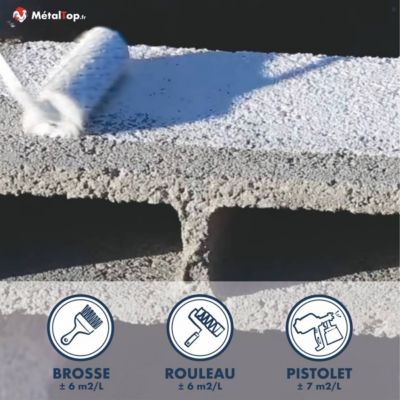 Peinture Parpaing - Rouge basque - RAL 3004 - 5 L - Métaltop