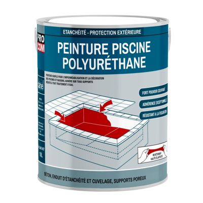 Peinture piscine béton, peinture polyuréthane pour piscine et bassin, étanche et souple, béton, enduit, ciment  PROCOM-2.5-Beige (