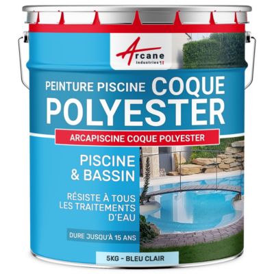 Peinture Piscine Coque polyester Arcapiscine Bleu Clair - 5 kg (jusqu'à 15m² pour 2 couches) - ARCANE INDUSTRIES