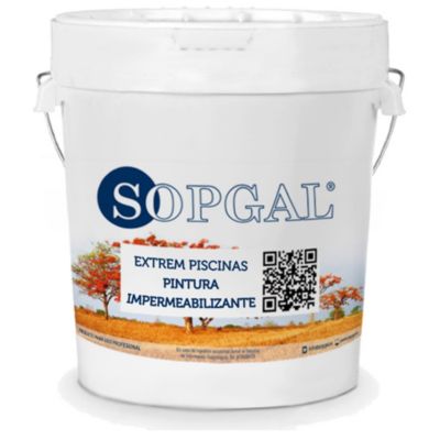 Peinture Piscine Extrême Sopgal 20kg (Blanc). Pour imperméabiliser et protéger les piscines, étangs, fontaines, réservoirs d'eau