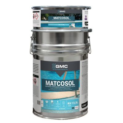 PEINTURE PISCINE MATCOSOL BLANC 13.5L -Résine epoxy bi- Composant grande résistance au chlore- GMC