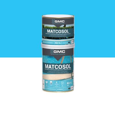 PEINTURE PISCINE MATCOSOL BLEU 1L -Résine epoxy bi- Composant grande résistance au chlore- GMC