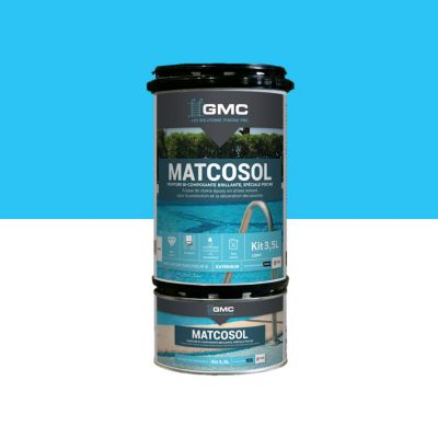 PEINTURE PISCINE MATCOSOL BLEU 3.5L- Résine epoxy bi- Composant grande résistance au chlore- GMC