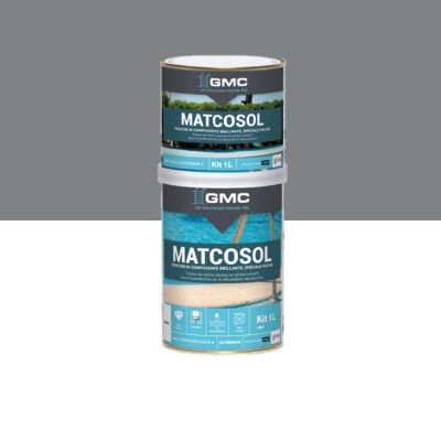 PEINTURE PISCINE MATCOSOL GRIS  1L -Résine epoxy bi- Composant grande résistance au chlore- GMC