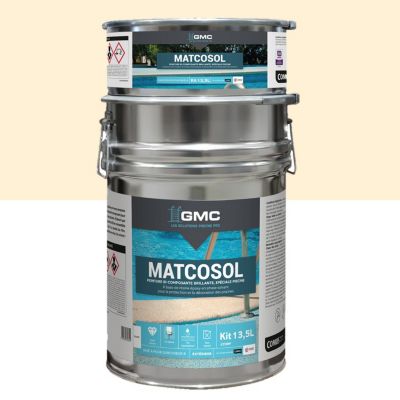 PEINTURE PISCINE MATCOSOL SABLE 13.5L-Résine epoxy bi- Composant grande résistance au chlore- GMC