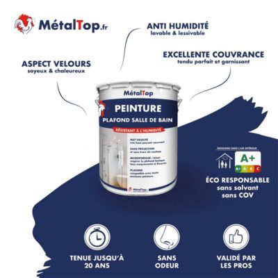 Peinture Plafond Salle De Bain - Gris agate - RAL 7038 - 1 L - Métaltop