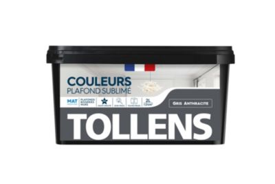 Peinture Plafond Sublimé Tollens mat gris anthracite 2L
