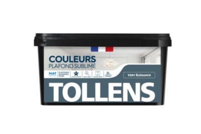 Peinture Plafond Sublimé Tollens mat vert élégance 2L