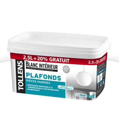 Peinture Dulux Valentine murs et plafonds blanc mat 5L | Castorama