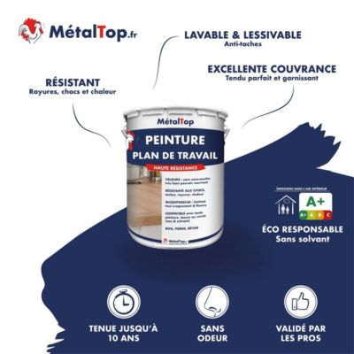 Peinture Plan De Travail - Gris basalte - RAL 7012 - 1 L - Métaltop