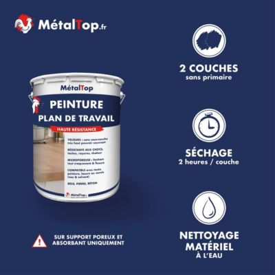 Peinture Plan De Travail - Gris basalte - RAL 7012 - 1 L - Métaltop