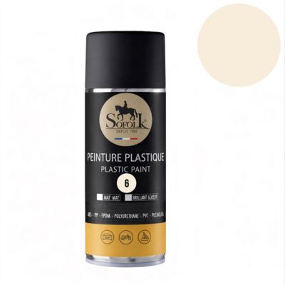 Peinture Plastique haute résistance : intérieur et extérieur SOFOLK - 06-BLANC CASSÉ SATIN - Aérosol 400ml