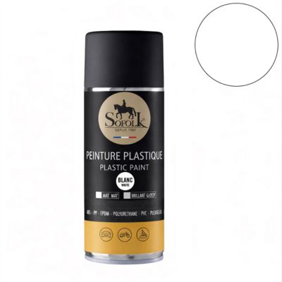Peinture Plastique haute résistance : intérieur et extérieur SOFOLK - Blanc mat - Aérosol 400ml
