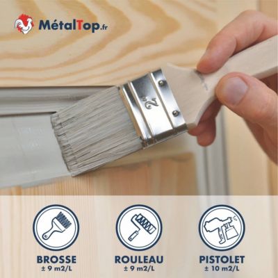 Peinture Porte Interieur - Blanc pur - RAL 9010 - 1 L - Métaltop