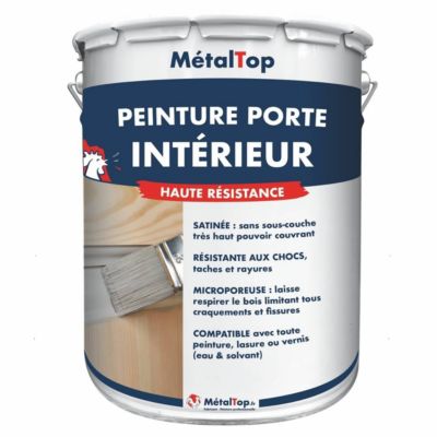Peinture Porte Interieur - Blanc pur - RAL 9010 - 5 L - Métaltop