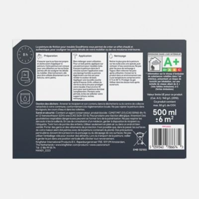 Peinture pour meubles bois, mélaminé et métal GoodHome blanc effet chaulé mat 500ml