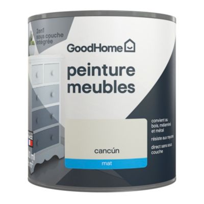 Peinture pour meubles bois, mélaminé et métal GoodHome mat beige Cancun 500ml