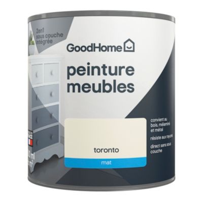 Peinture pour meubles bois, mélaminé et métal GoodHome mat crème Toronto 500ml
