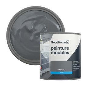 Peinture pour meubles bois, mélaminé et métal GoodHome mat gris Meriden 500ml