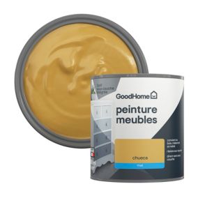 Peinture pour meubles bois, mélaminé et métal GoodHome mat Jaune Chueca 500ml