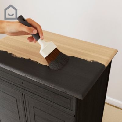Peinture pour meubles bois, mélaminé et métal GoodHome mat noir Liberty noir 500ml