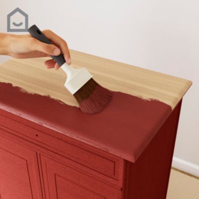 Peinture pour meubles bois, mélaminé et métal GoodHome mat rouge Fulham 500ml